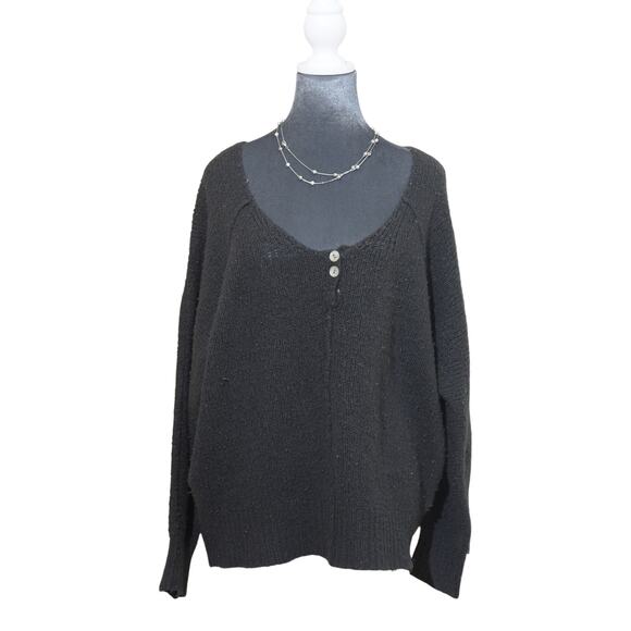 Free People Sweaters - Free People Gray Fisherman Sweater Wool Blend Boho Cozy Sz SP